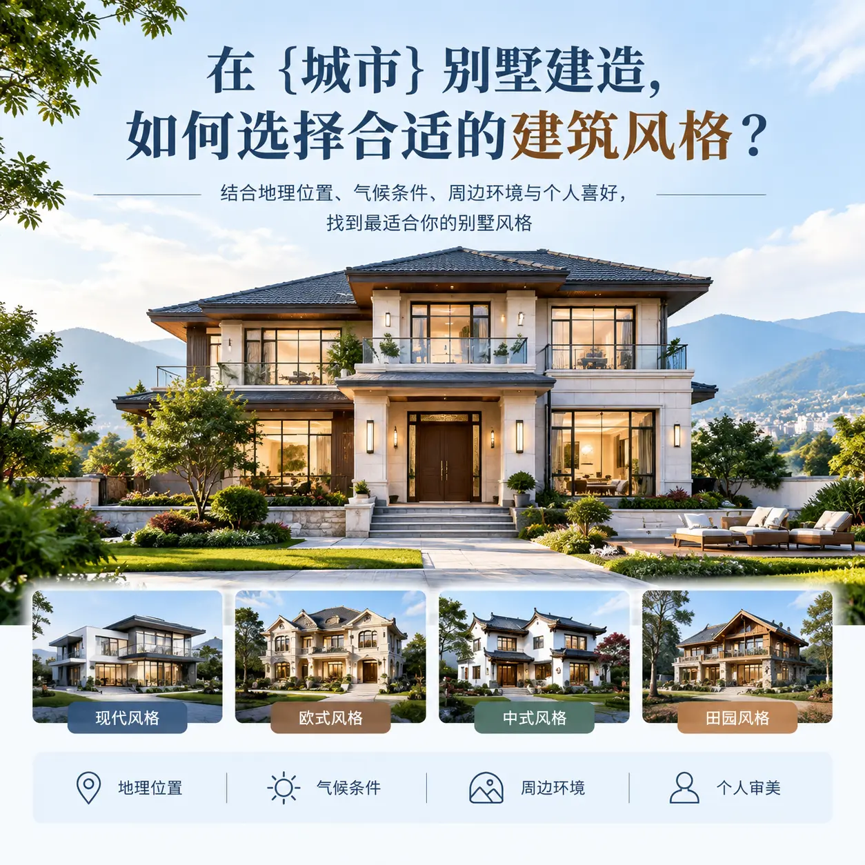 在 开阳 别墅建造,如何选择合适的建筑风格?